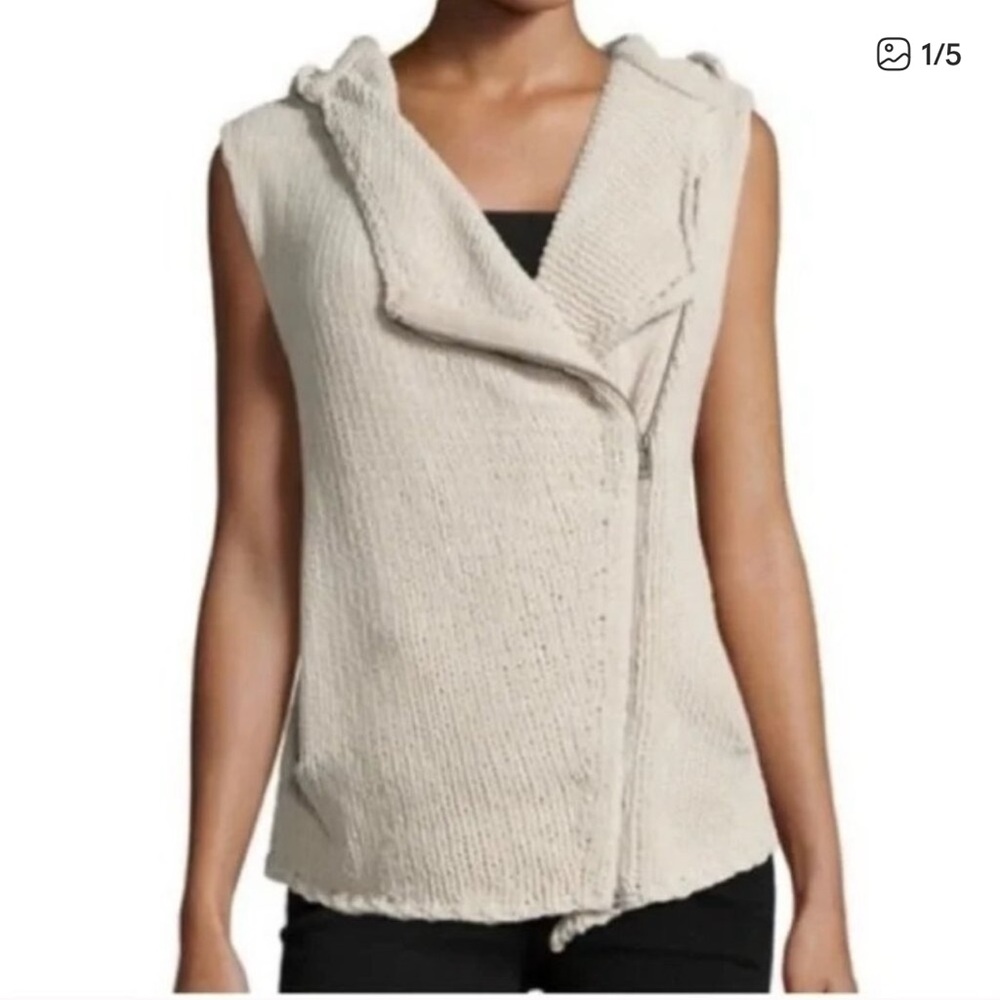 Helmut Lang Knit Zip Hooded Vest